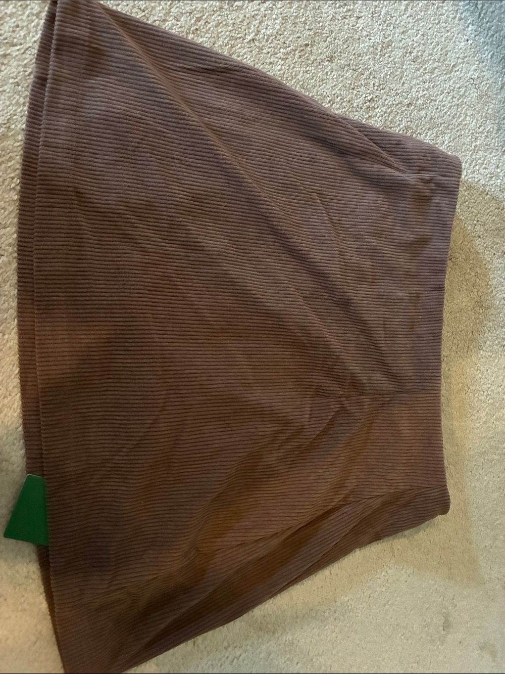 HALARA Chocolate Brown Ribbed Mini Skirt